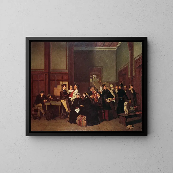 Sala de espera de tercera clase II - Carl d'Unker — cuadro enmarcado en la pared
