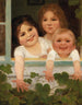 Tres niños en la ventana - Carl von Bergen — vista de la obra