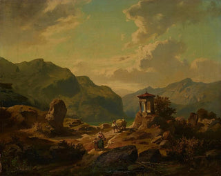 Carlo Brioschi - Gebirgslandschaft mit See.webp