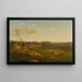 Sheep on a hill near Skarrids - Carlo Dalgas — framed artwork on a wall