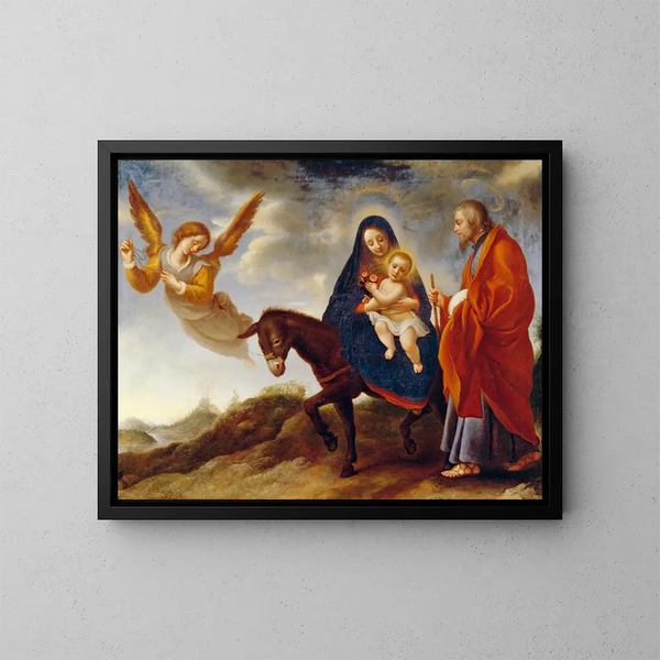 The Flight into Egypt - Carlo Dolci — framed artwork on a wall