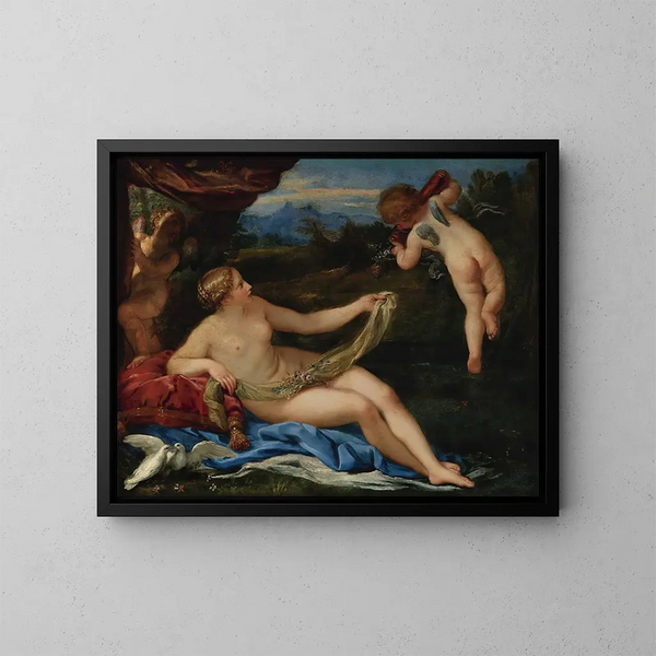 Venus y Cupido - Carlo Maratti — cuadro enmarcado en la pared