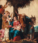 The Rest During the Flight into Egypt with a deacon and three angels - Carlo Saraceni — artwork view