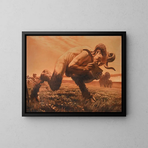 L'heure du faune - Carlos Schwabe — framed artwork on a wall