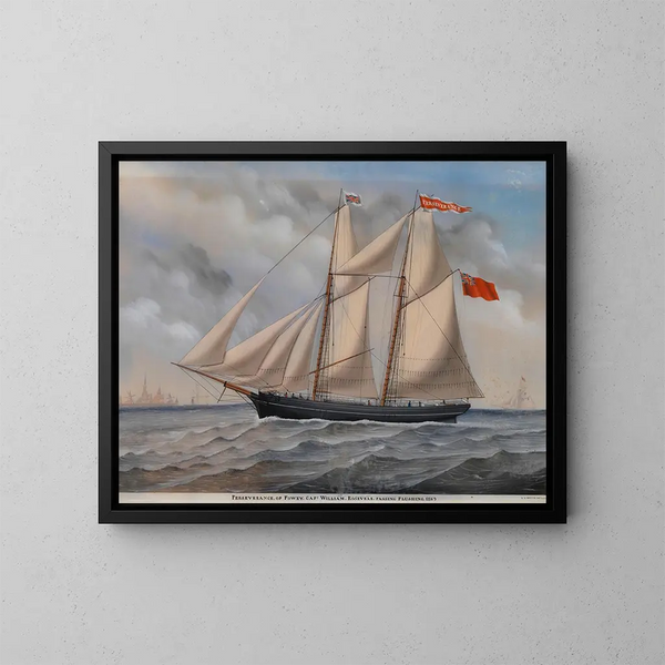 Brig inglés Perseverance de Fowey - Carolus Ludovicus Weyts — cuadro enmarcado en la pared