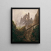 Landscape painting of rocky mountains in the Elbe sandstone - Caspar David Friedrich — framed artwork on a wall