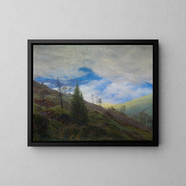 Rayos de sol en el Riesengebirge - Caspar David Friedrich — cuadro enmarcado en la pared