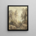 a castle on fire on a rock - Caspar Scheuren — framed artwork on a wall