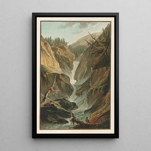Reproduction of the painting Waterfall of the Aar above Gutdannen - Caspar Wolf
