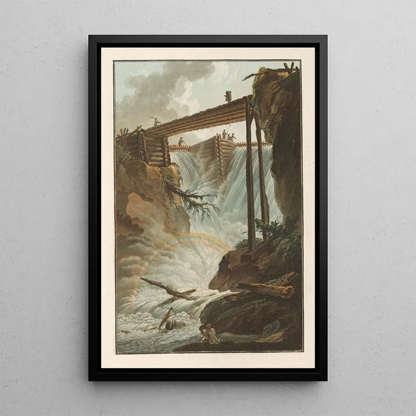Chute de la Tritt dans la vallée de Muhlethal - Caspar Wolf — framed artwork on a wall