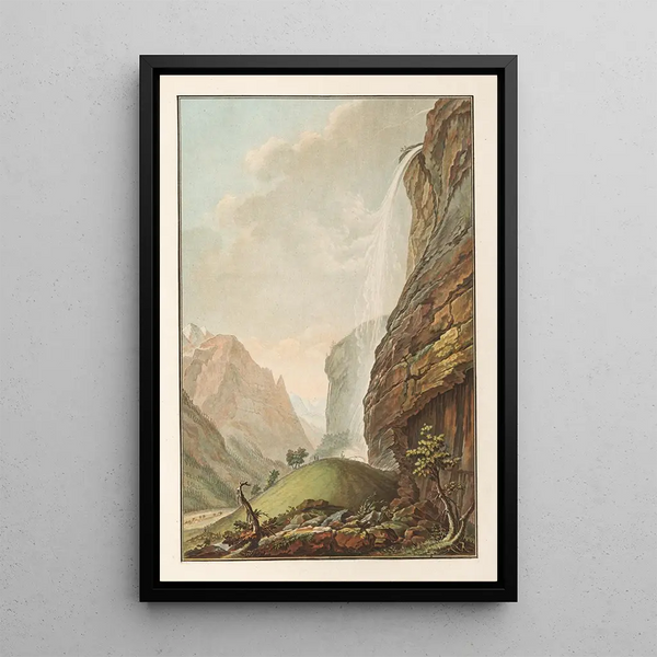 Second cascade of the Staubbach - Caspar Wolf — framed artwork on a wall