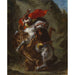 Reproducción del cuadro de caballero árabe atacado por un león - Eugène Delacroix
