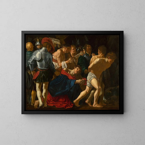 The Christ Carrying the Cross - Cecco del Caravaggio — framed artwork on a wall