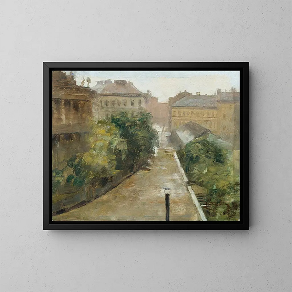 Vista desde el apartamento del artista sobre el palacio Coburg - Cecil van Haanen — cuadro enmarcado en la pared