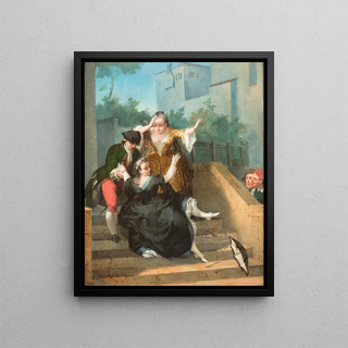 El infortunio - Cecilio Rizzardini — cuadro enmarcado en la pared