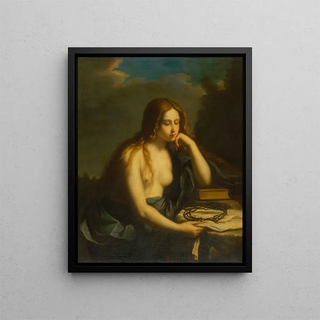 Mary Magdalene Repentant - Cesare Gennari — framed artwork on a wall