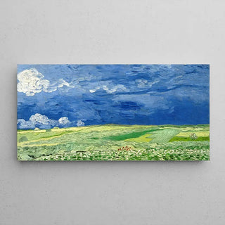 Reproduction tableau | Champs de blé sous un ciel de pluie - Vincent Van Gogh | Poster - Toile - Aluminium
