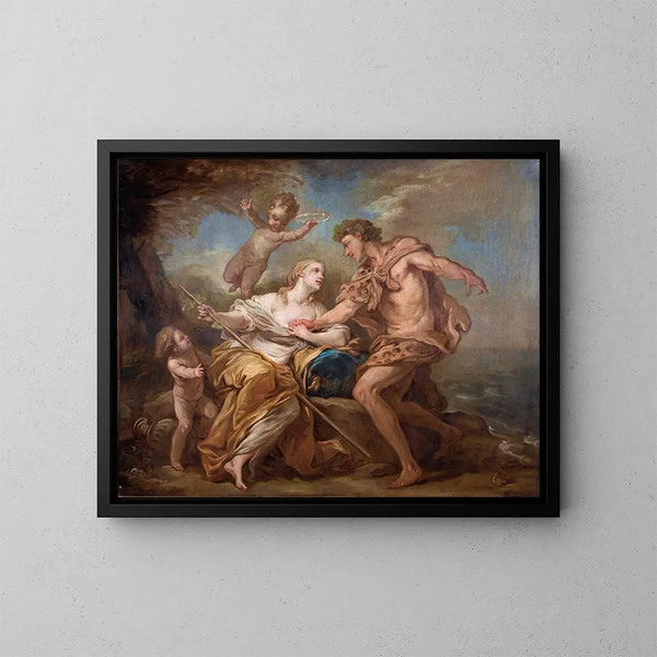 Bacchus y Ariadna - Charles André van Loo — cuadro enmarcado en la pared