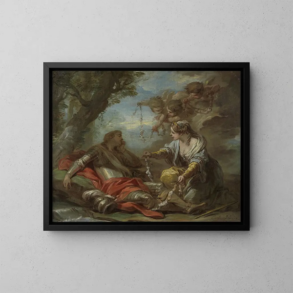Rinaldo y Armida - Charles André van Loo — cuadro enmarcado en la pared
