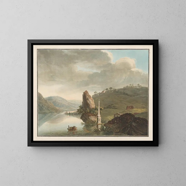 Monument to the Glory of the Founders of Helvetic Liberty on Lake Lucerne - Charles-Melchior Descourtis — framed artwork on a wall