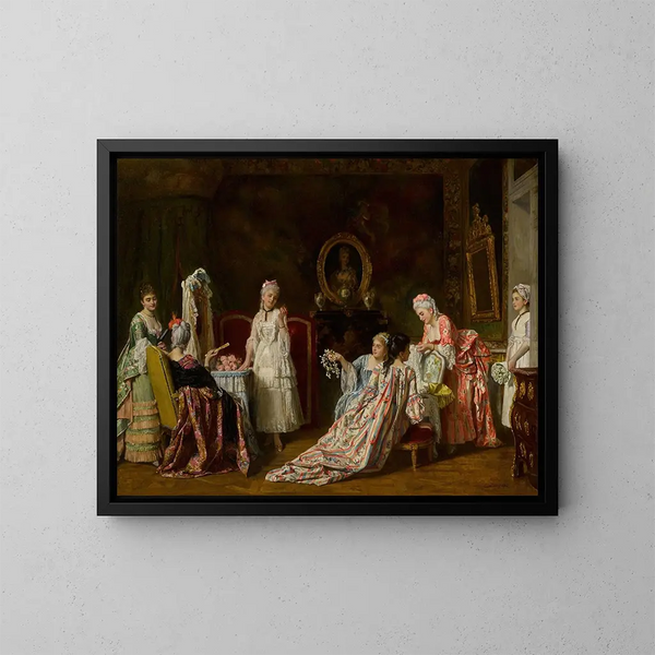 La guirlande de fleurs - Charles Baugniet — framed artwork on a wall