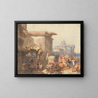 Charles Bentley - A Market Scene in Venice.webp