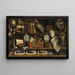 A trompe-l'œil of a collector's cabinet with engravings, drawings, letters, and books - Charles Bouillon — framed artwork on a wall
