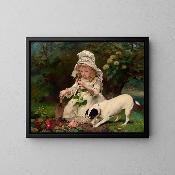 Jardineros aficionados - Charles Burton Barber — cuadro enmarcado en la pared