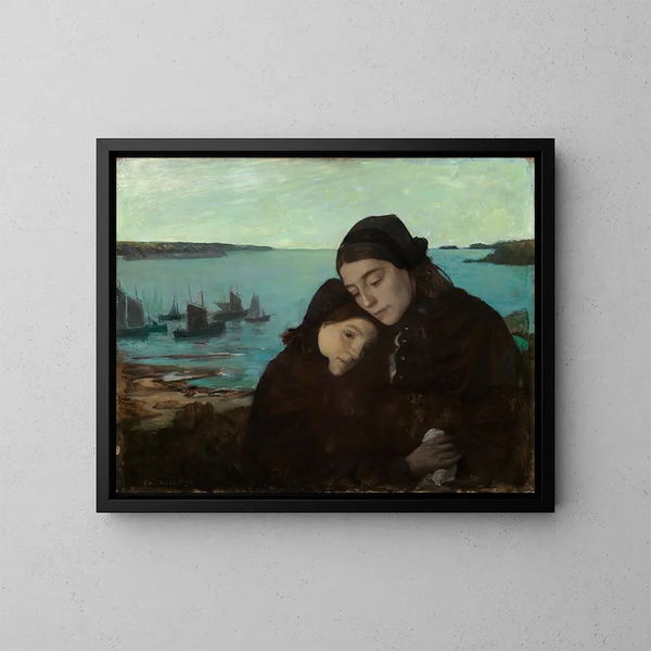 Duelo en Ouessant - Charles Cottet — cuadro enmarcado en la pared