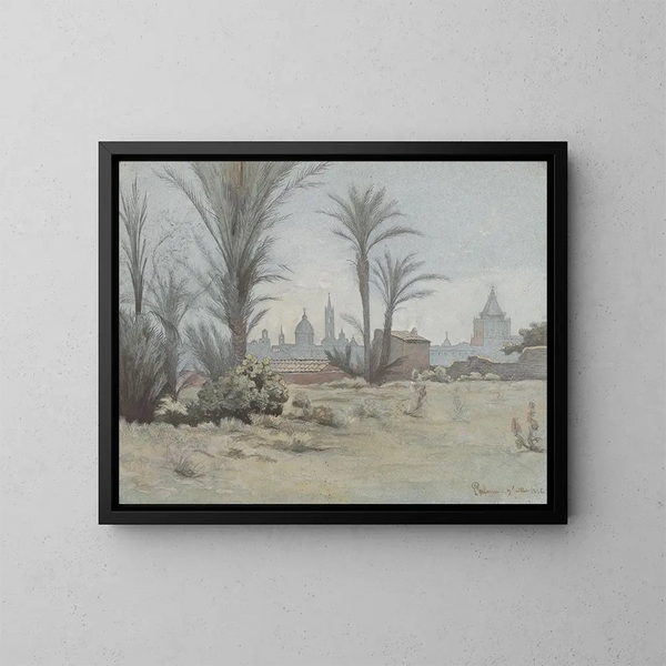 View of Palermo - Charles Damour — framed artwork on a wall