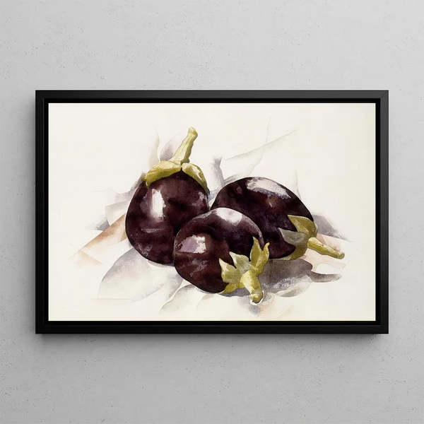 Aubergines - Charles Demuth — framed artwork on a wall