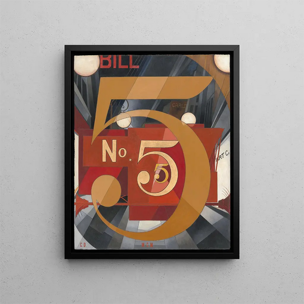 I saw the number 5 in gold - Charles Demuth — framed artwork on a wall