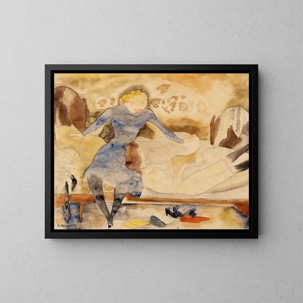 Nana rendant visite à son amie Satin - Charles Demuth — cuadro enmarcado en la pared