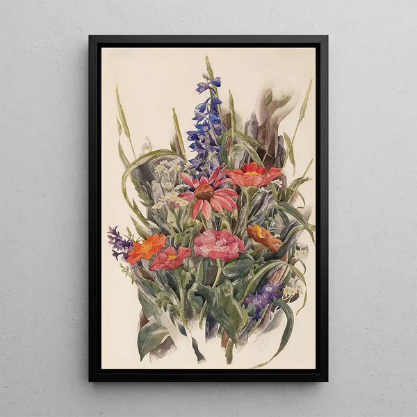 Reproducción del cuadro Zinnias, delphiniums y margaritas - Charles Demuth
