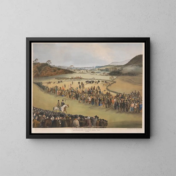 la Carrera de obstáculos de Abergavenny, la salida - Charles Denton — cuadro enmarcado en la pared