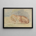 Lion endormi - Charles Edmond Saint-Marcel-Cabin — framed artwork on a wall