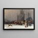 Winter Evening at the Port - Charles Édouard Delort — framed artwork on a wall