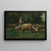 Shepherdess with Sheep - Charles Émile Jacque — framed artwork on a wall