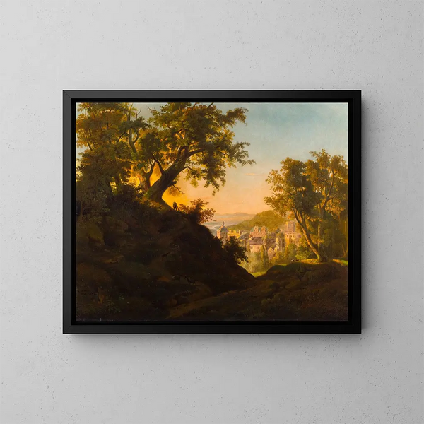 El castillo de Heidelberg - Charles Ferdinand Wimar — cuadro enmarcado en la pared