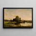 Río con aves de corral - Charles François Daubigny — cuadro enmarcado en la pared
