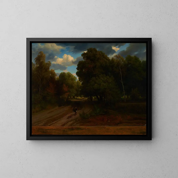 El cruce del nido de águilas, bosque de Fontainebleau - Charles François Daubigny — cuadro enmarcado en la pared