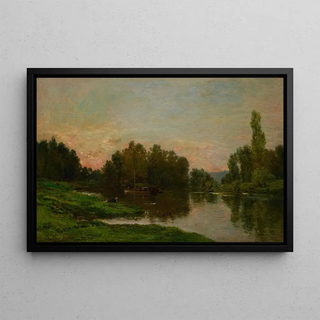 Charles Franois Daubigny - The Painters Barge at the Ile de Vaux on the Oise River.webp