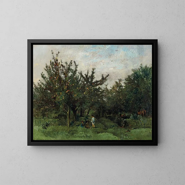An Orchard - Charles François Daubigny — framed artwork on a wall