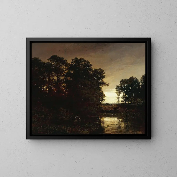 Paisaje junto al agua - Charles François Daubigny — cuadro enmarcado en la pared