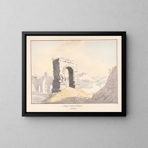 the Arc du pont de Martorel, Catalonia - Charles Hamilton Smith — framed artwork on a wall