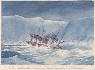 Charles Hamilton Smith - Collision Between the Erebus  Terrror to Windward of Icebergs 13th March 1842.webp