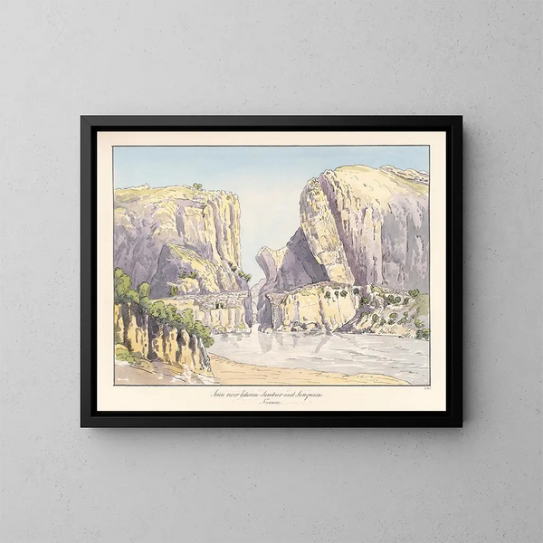 the River Irun between Lumbier and Sangüesa in Navarre - Charles Hamilton Smith — framed artwork on a wall