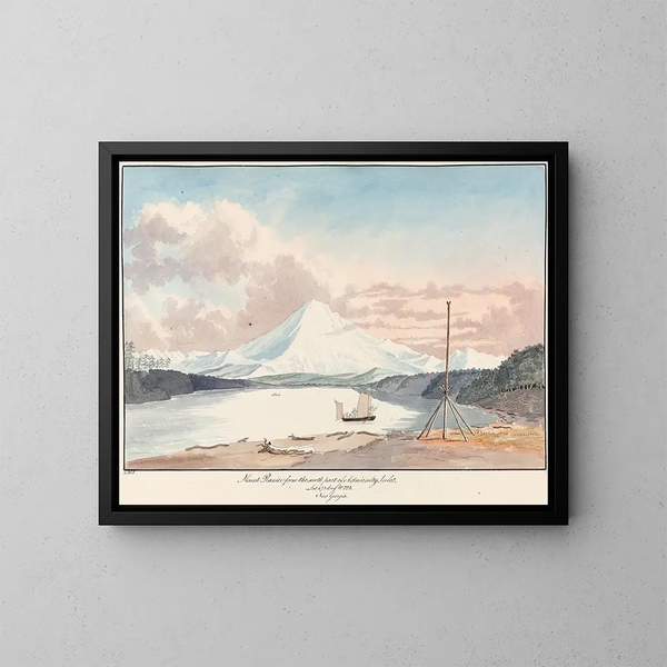 Mont Rainier Painting from the southern part of Admiralty Inlet - Charles Hamilton Smith — framed artwork on a wall