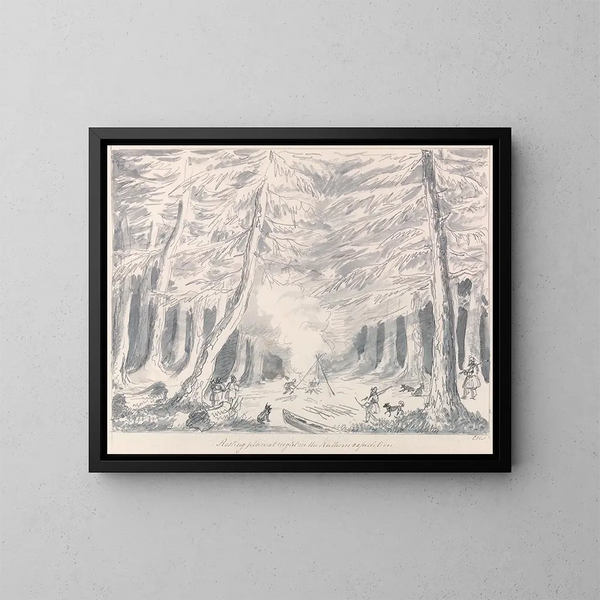 Lugar de descanso nocturno durante la expedición del Norte - Charles Hamilton Smith — cuadro enmarcado en la pared
