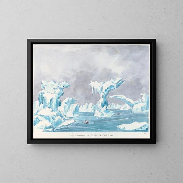 Escena entre los icebergs en el mar polar - Charles Hamilton Smith — cuadro enmarcado en la pared